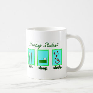 nursing student eat sleep study coffee mug