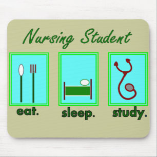nursing student eat sleep study mouse pad
