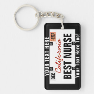 Nursing Student License Plate Customize It Keychain