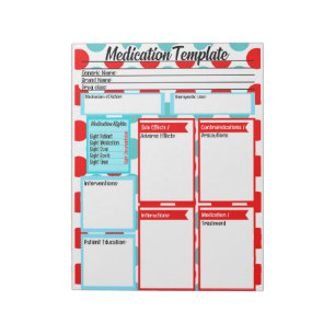 Nursing Student Medication Template Notepad