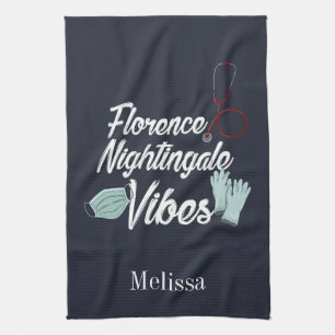 Nursing Student Nightingale Vibes Personalized Kitchen Towel