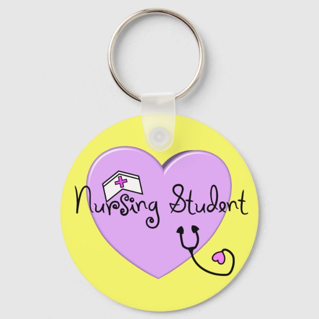 Nursing Student Pink Heart--Adorable Keychain (Front)