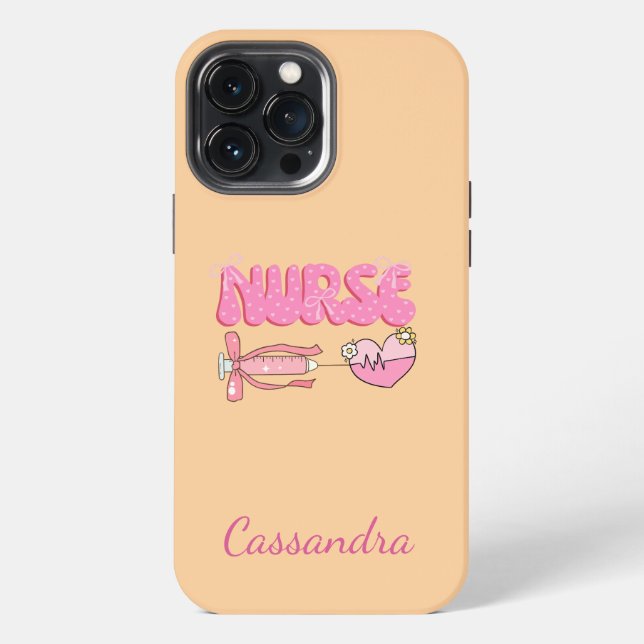 Nursing Student School Future Nurse Name iPhone Case (Back)