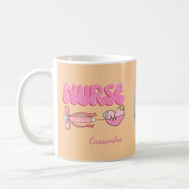 Nursing Student School Future Nurse Photo Name  Coffee Mug (Left)