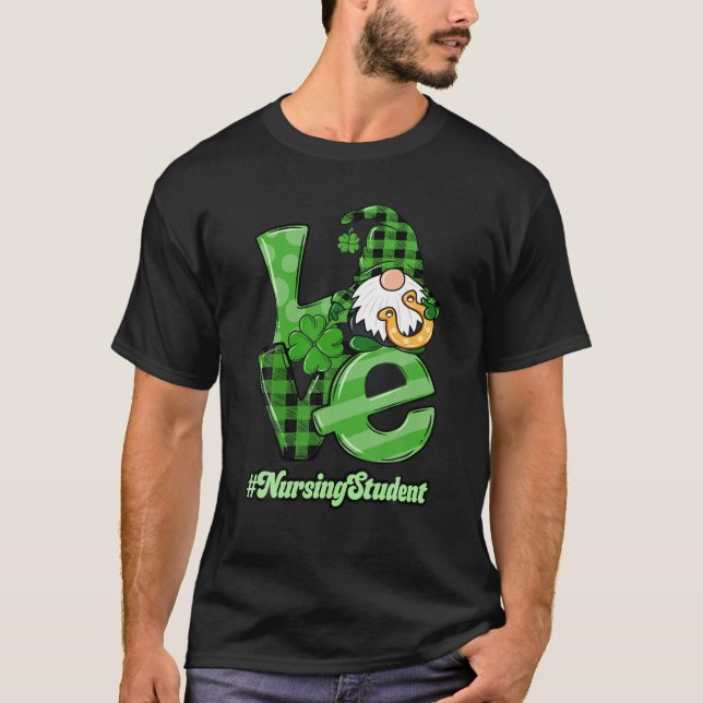 Nursing Student St. Patrick's Day Design T-Shirt (Front)