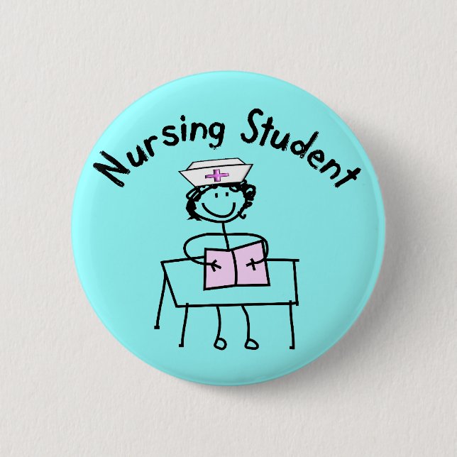 Nursing Student Stick Lady Gifts 2 Inch Round Button (Front)