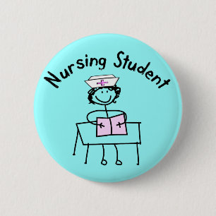 Nursing Student Stick Lady Gifts 2 Inch Round Button