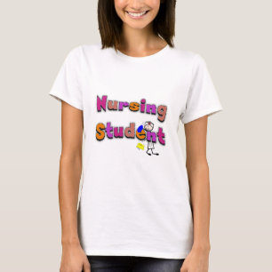 Nursing Student Watercolor Art Stick Person Nurse T-Shirt