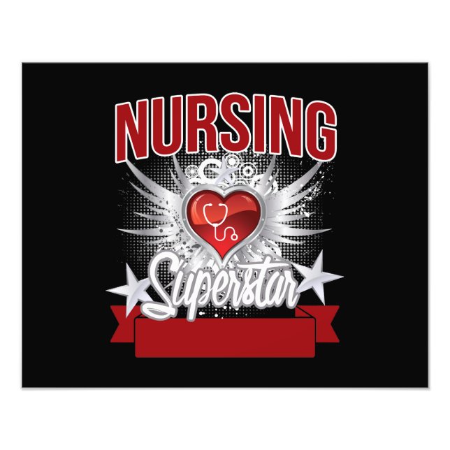 Nursing Superstar Great nurse fun awesome Photo Print (Front)