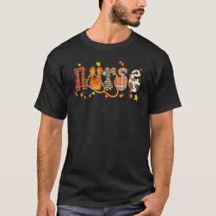 Nursing Thanksgiving Day Stethoscope Fall Nurse Co T-Shirt