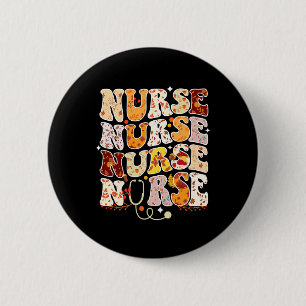 Nursing Thanksgiving Day Stethoscope Fall Nurse Li 2 Inch Round Button