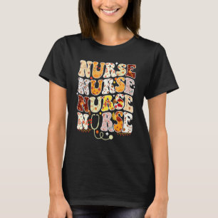 Nursing Thanksgiving Day Stethoscope Fall Nurse Li T-Shirt