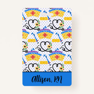 Nursing Tools on Polka Dots Professional ID Badge