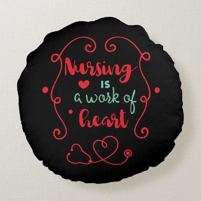 Nursing Work Round Pillow (Back)