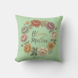 Nurture Grow Botanical Flower Wreath Pillow and Mu