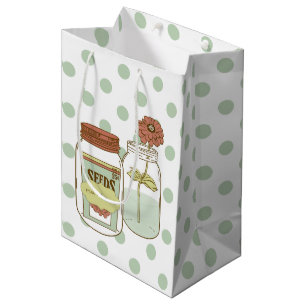 Nurture mason jar and flower giftbag medium gift bag