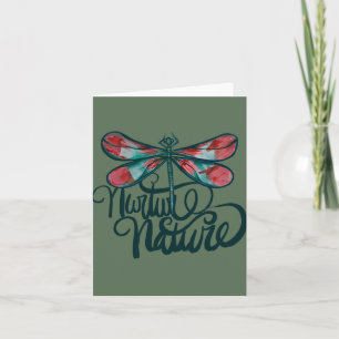Nurture Nature Dragonfly Art Earth Day             Note Card