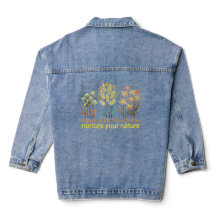 Nurture Your Nature Botanical Flowers Denim Jacket