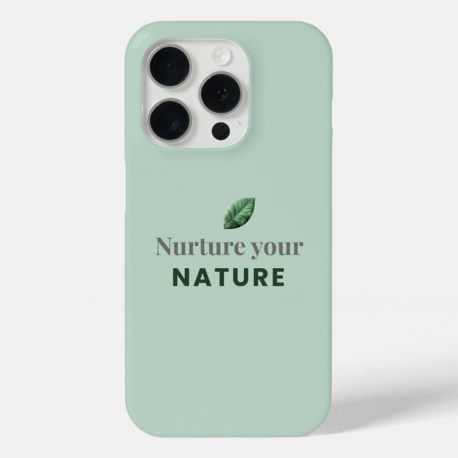 Nurture Your Nature Minimal Motivational iPhone Ca Case-Mate iPhone Case (Back)