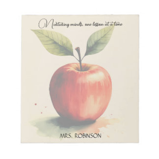 Nurturing Minds Watercolor Apple Teacher Gift Notepad