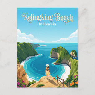 Nusa Penida Kelingking Beach Indonesia Postcard