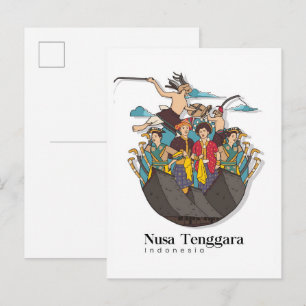 Nusa Tenggara Indonesia Travel Postcard