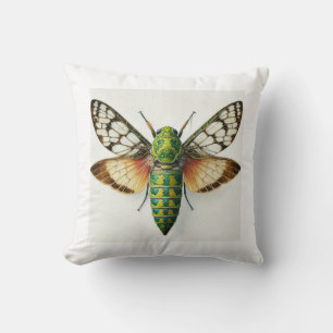 Nusalala Insect 120924IREF233 - Watercolor Throw Pillow