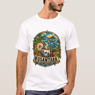 Nusantara Coffee Expedition Vintage Indonesian Art T-Shirt