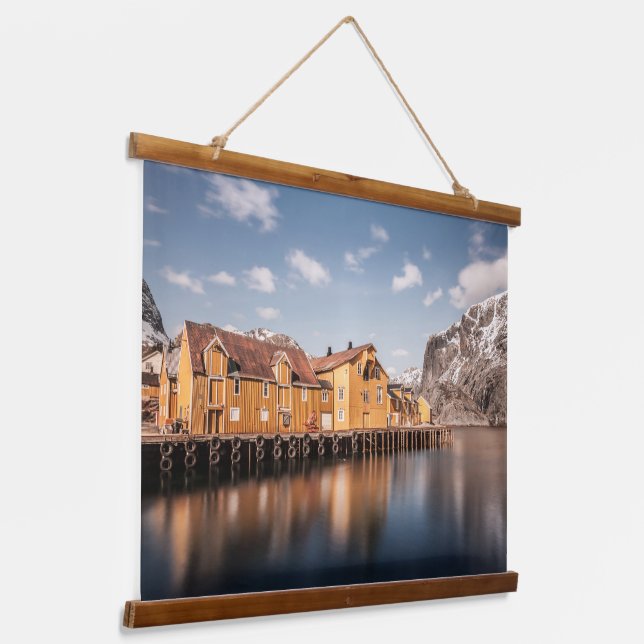 Nusfjord Lofoten Hanging Tapestry (Angled)