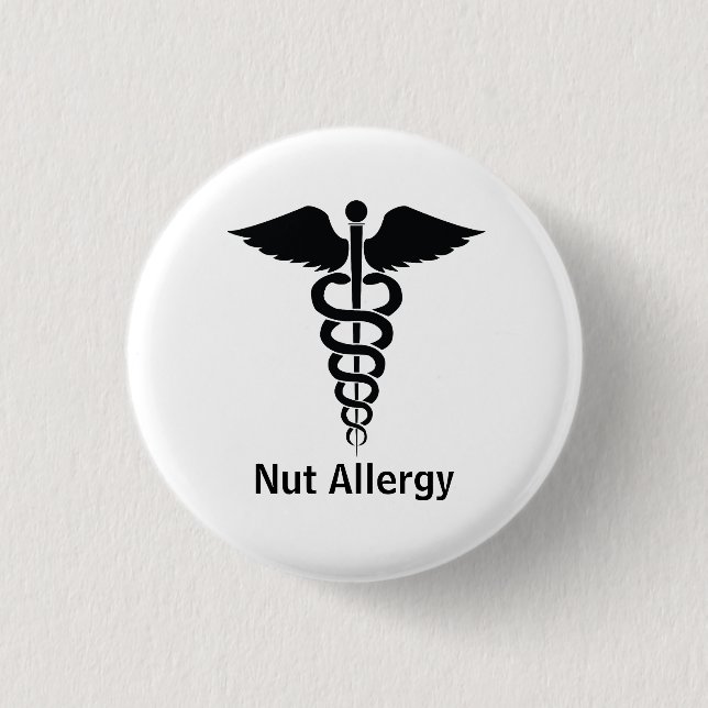 Nut Allergy Alert 1 Inch Round Button (Front)