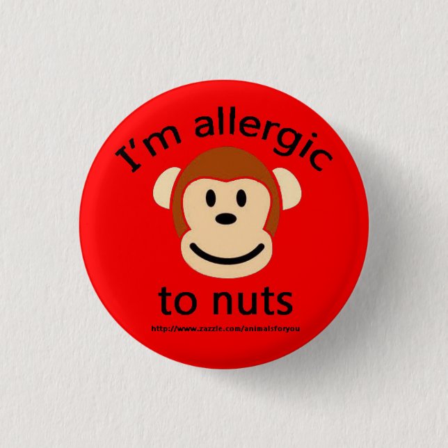 Nut Allergy Alert 1 Inch Round Button (Front)