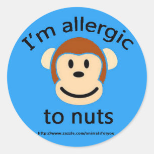 Nut Allergy Blue Classic Round Sticker