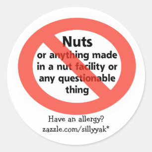 NUT ALLERGY CLASSIC ROUND STICKER