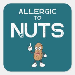 Nut Allergy Kids Square Sticker
