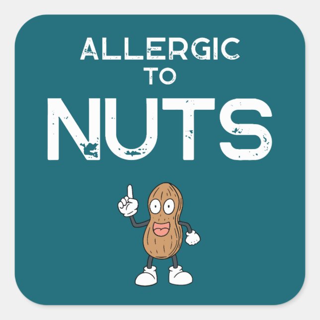 Nut Allergy Kids Square Sticker (Front)