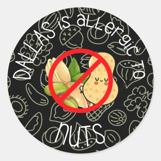 Nut Allergy Sticker (Front)