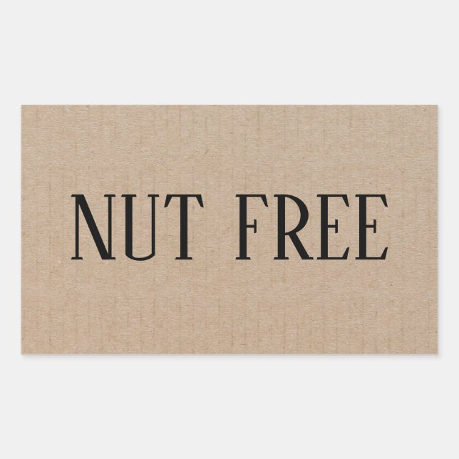 Nut Free Allergy Safe Culinary Sticker (Front)