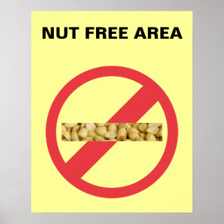 NUT FREE AREA POSTER