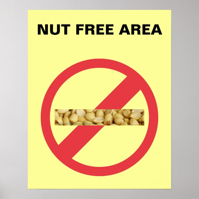 NUT FREE AREA POSTER (Front)