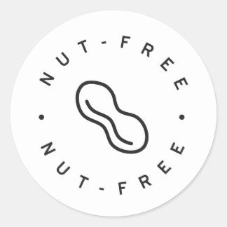 Nut free classic round sticker