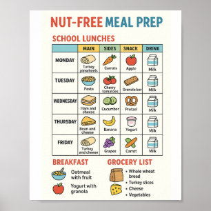 Nut Free Meal Prep for school lunches Poster