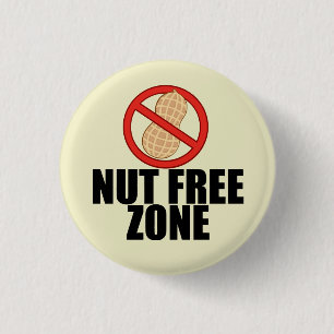 Nut Free Zone Cool Peanut Allergy Awareness 1 Inch Round Button