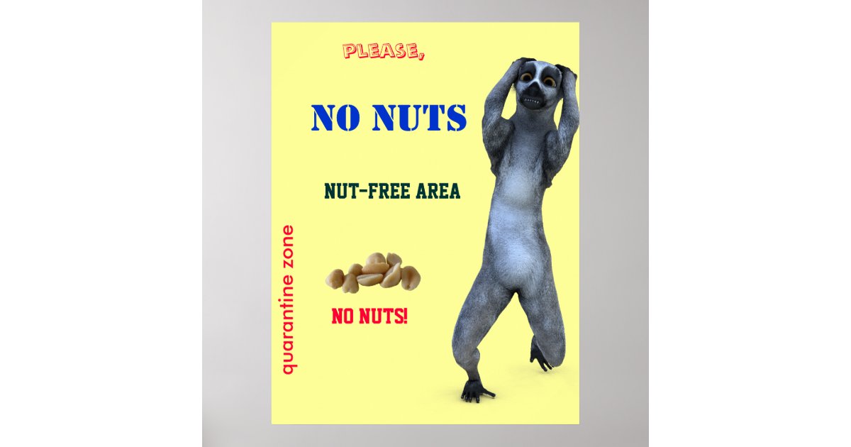 nut-free-zone-poster-zazzle