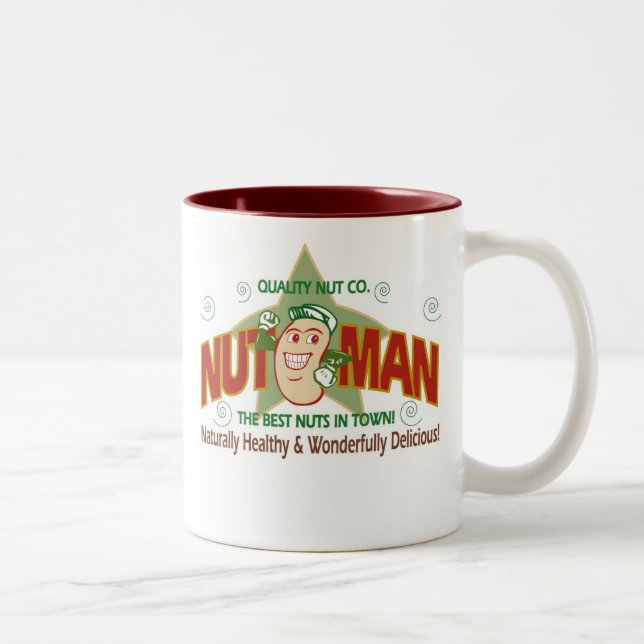 nut man logo Two-Tone coffee mug (Right)