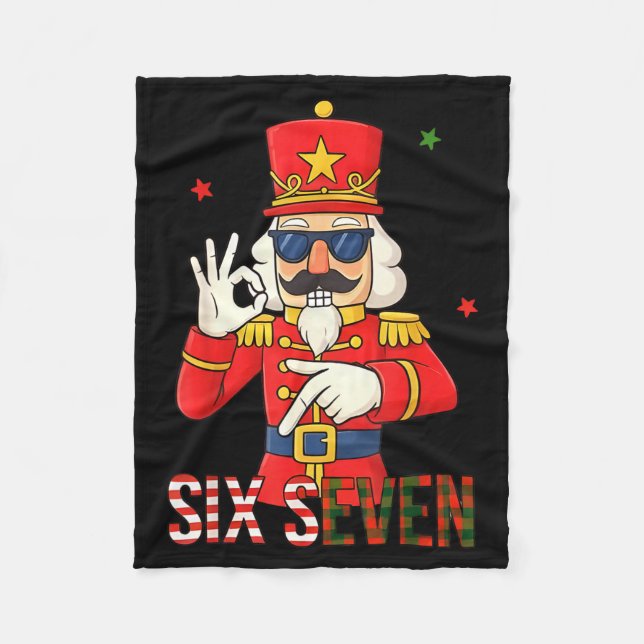 Nutcracker 67 Six Seven Christmas Meme Humor Men W Fleece Blanket (Front)