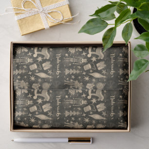 Nutcracker and Fairies Taupe Brown Tissue Paper