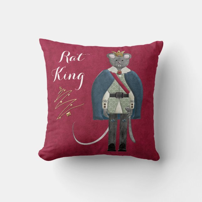 Nutcracker and Rat King Reversible Throw Pillow (Front)