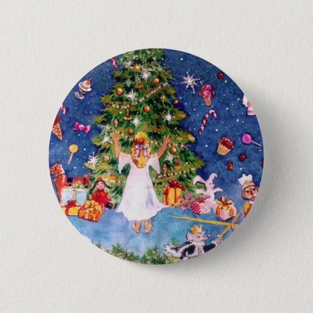 Nutcracker and The Tree 2 Inch Round Button (Front)