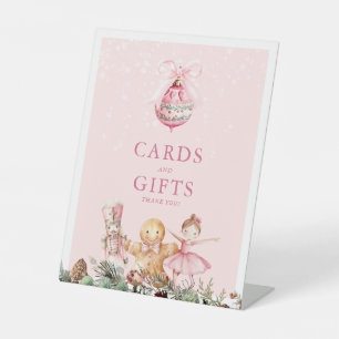Nutcracker Baby Shower Cards and Gifts Pedestal Sign