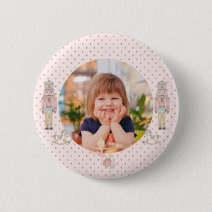 nutcracker baby's first Christmas 2 Inch Round Button